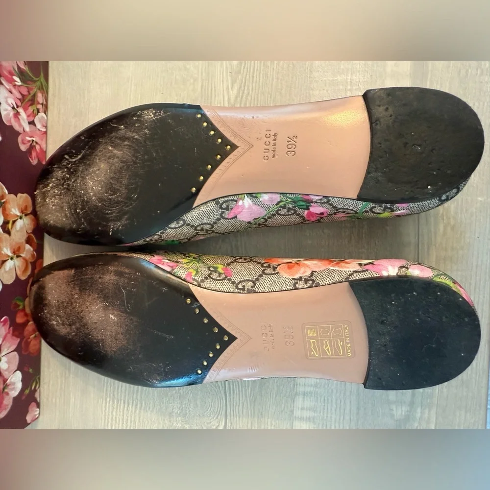 Gucci Pink Floral Flats Size 39+ - Picture 7 of 10